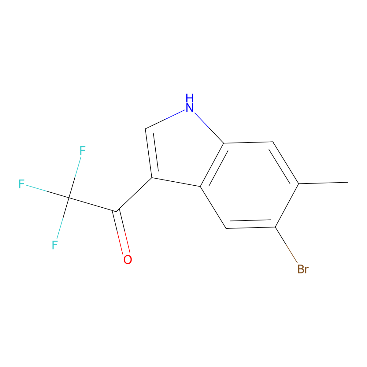 1-(5-Bromo-6-methyl-3-indolyl)-2,2,2-trifluoroethanone molecular structure, CAS 1404531-90-3