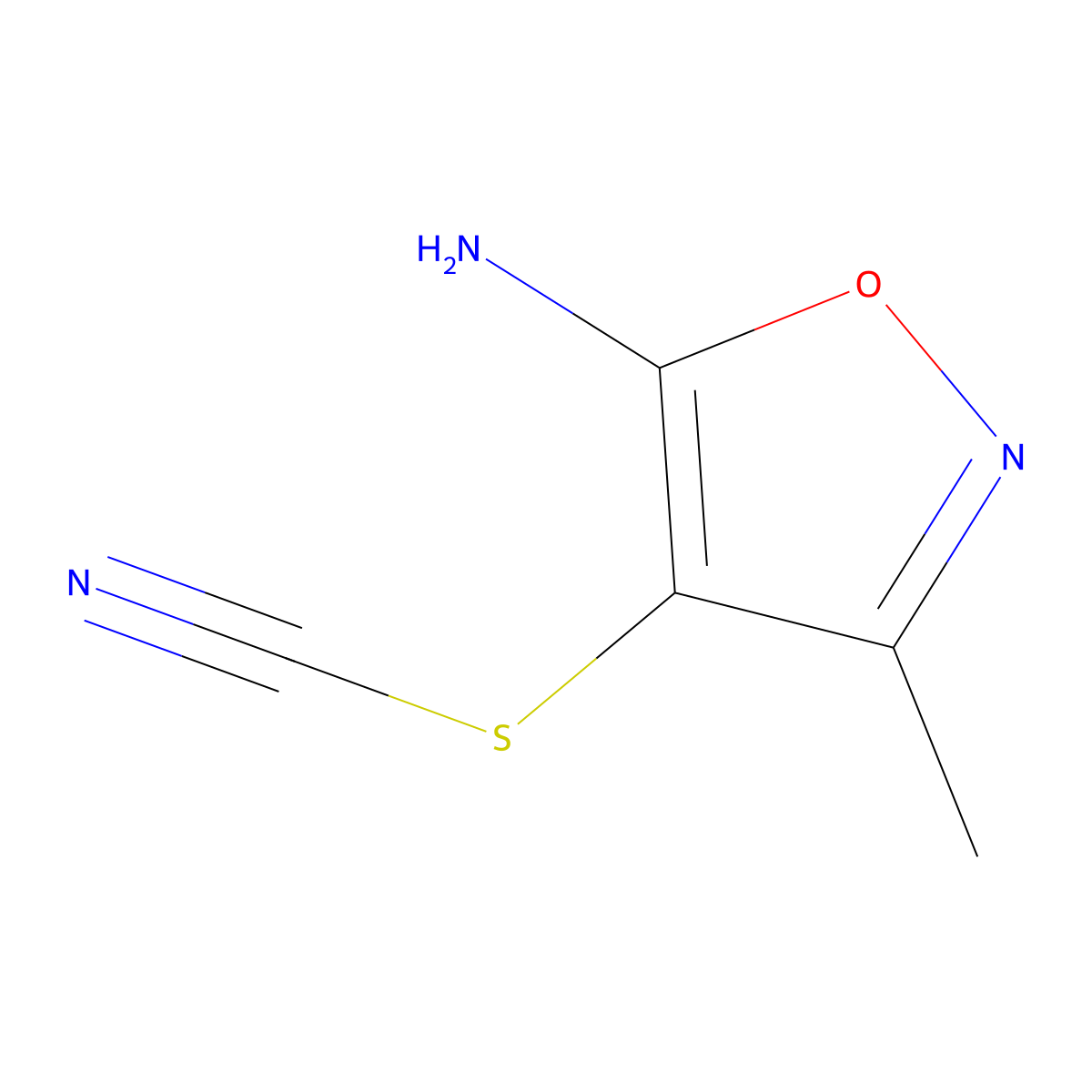 3-Methyl-5-aminoisoxazole-4-thiocyanate molecular structure, CAS 140454-86-0