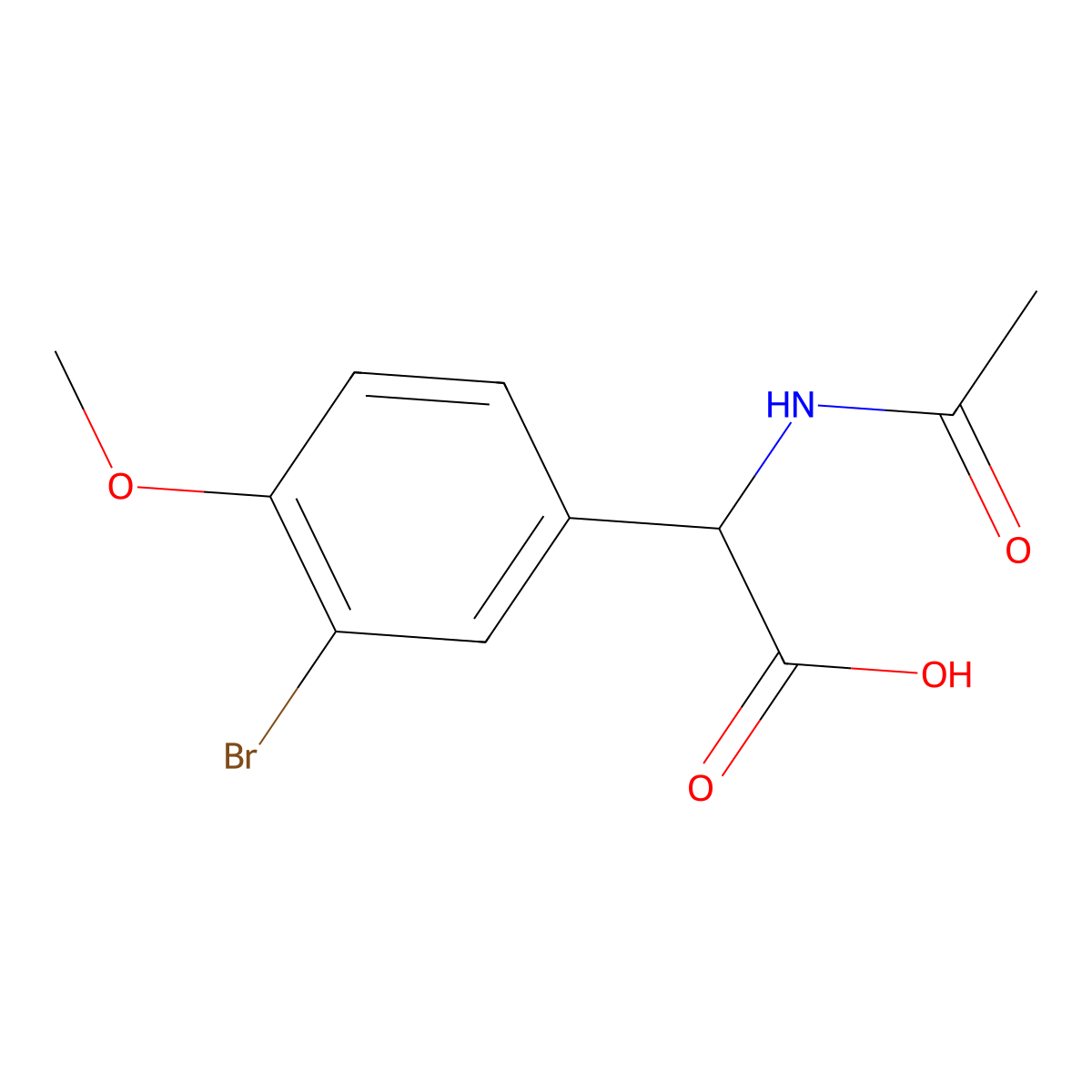 2-(3-Bromo-4-methoxyphenyl)-2-acetamidoacetic acid molecular structure, CAS 1404546-91-3