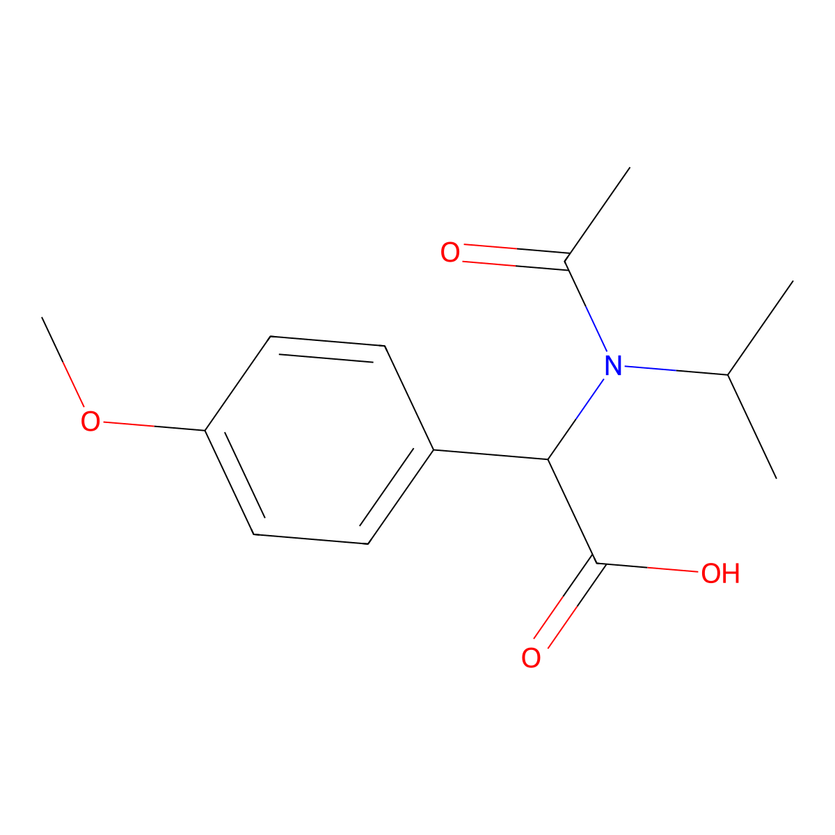 2-(4-methoxyphenyl)-2-[N-(propan-2-yl)acetamido]acetic acid molecular structure, CAS 1404547-20-1