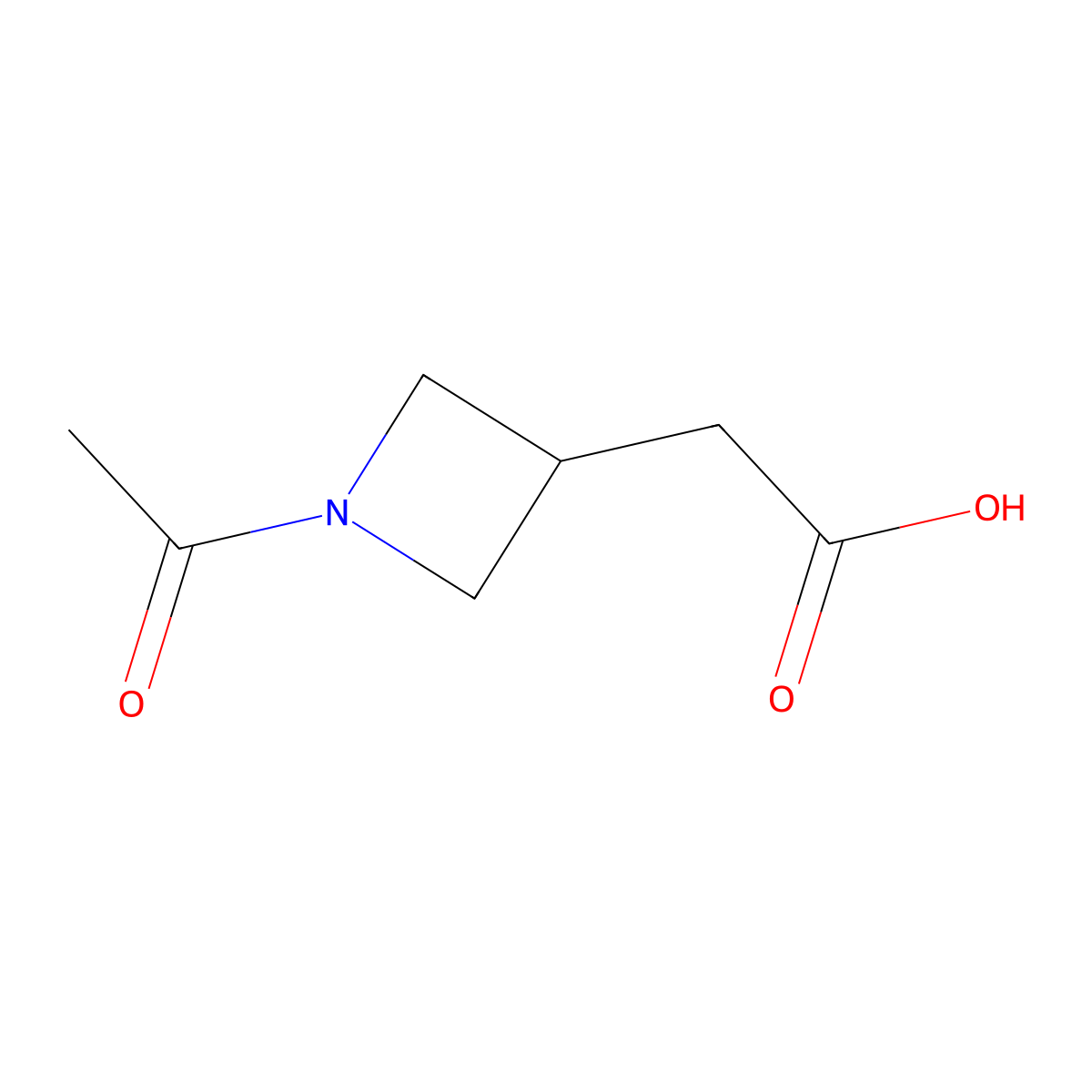 2-(1-Acetylazetidin-3-yl)acetic acid molecular structure, CAS 1404559-88-1