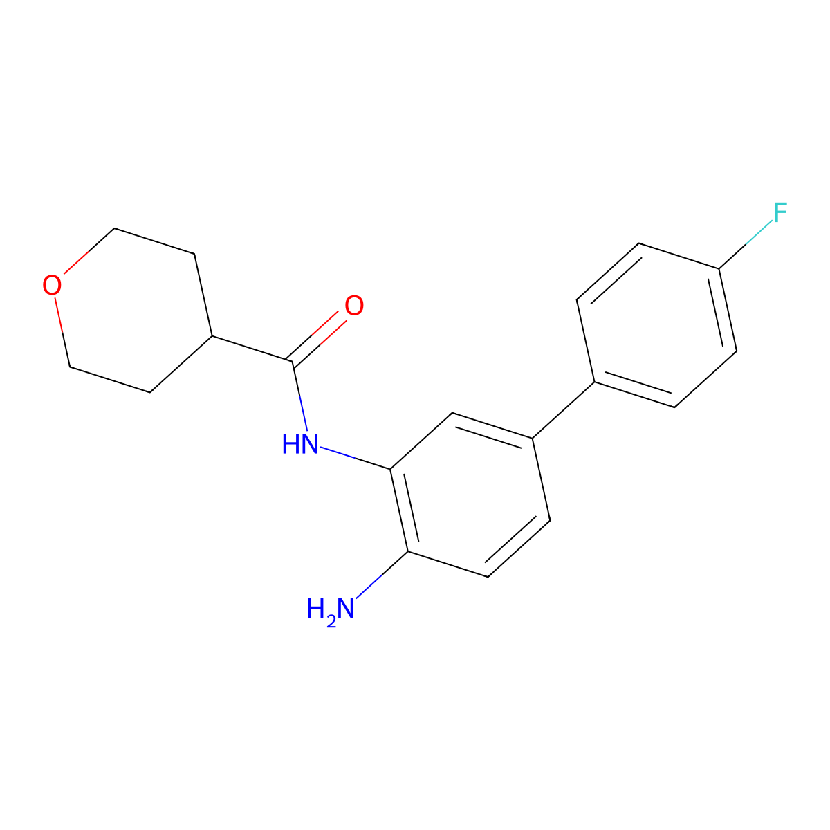 N-(4-Amino-4'-Fluoro[1,1'-Biphenyl]-3-Yl)oxane-4-Carboxamide molecular structure, CAS 1404559-91-6