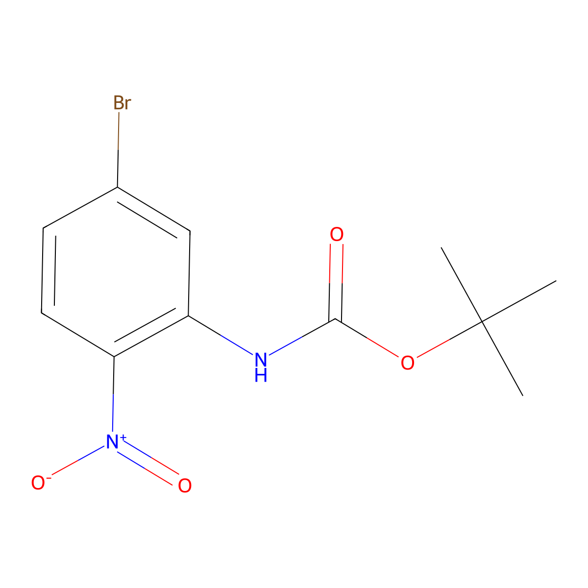tert-butyl N-(5-bromo-2-nitrophenyl)carbamate molecular structure, CAS 1404561-05-2