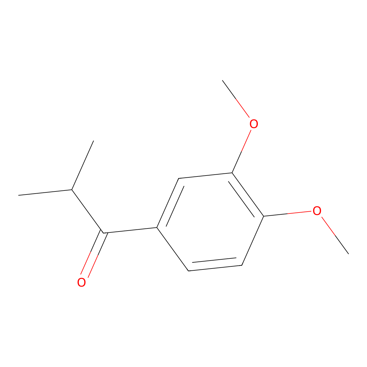 1-(3,4-Dimethoxyphenyl)-2-methyl-1-propanone molecular structure, CAS 14046-55-0