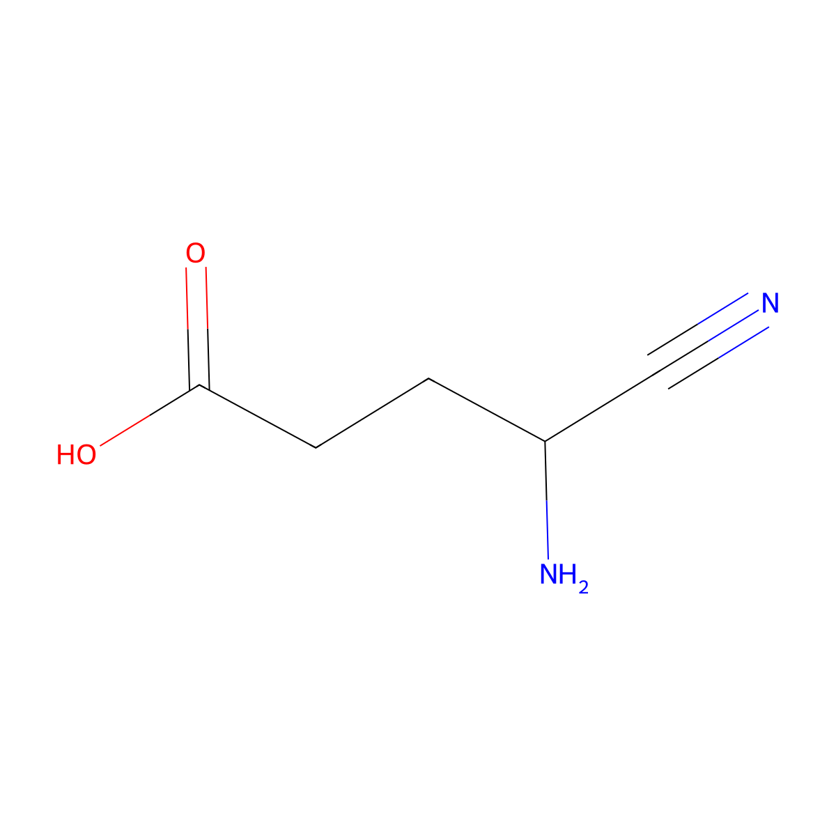 4-Amino-4-cyanobutanoic acid molecular structure, CAS 14046-56-1