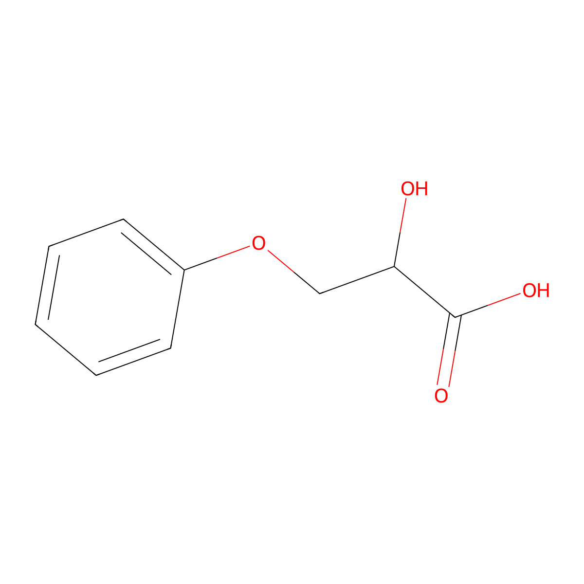 (S)-2-Hydroxy-3-phenoxypropanoic acid molecular structure, CAS 140460-45-3