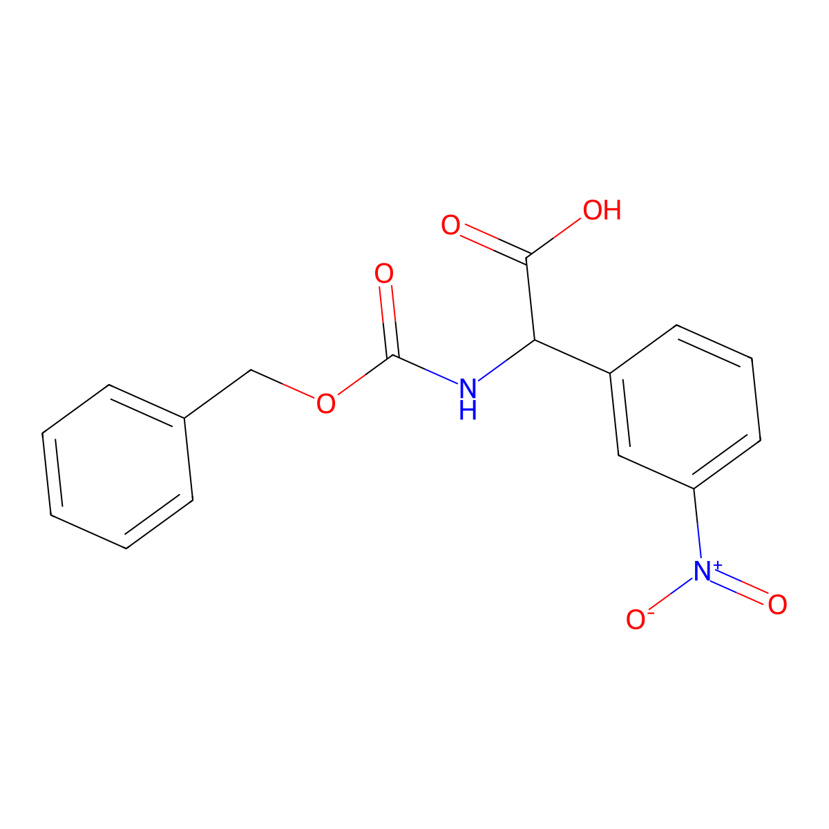 2-{[(Benzyloxy)carbonyl]amino}-2-(3-nitrophenyl)acetic acid molecular structure, CAS 140460-47-5
