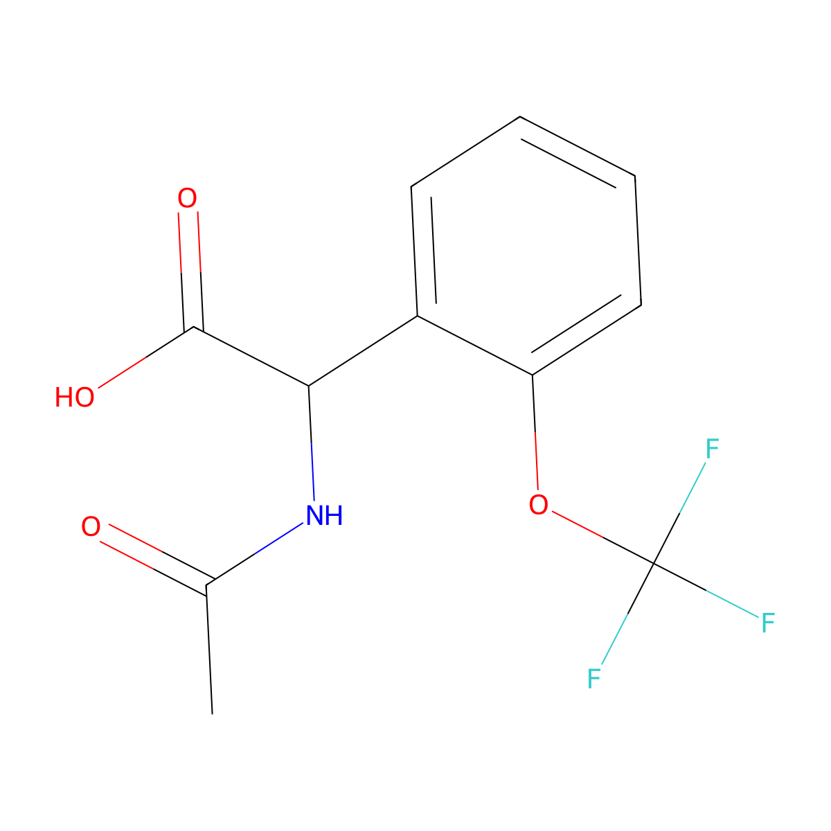 2-Acetamido-2-[2-(trifluoromethoxy)phenyl]acetic acid molecular structure, CAS 1404624-89-0