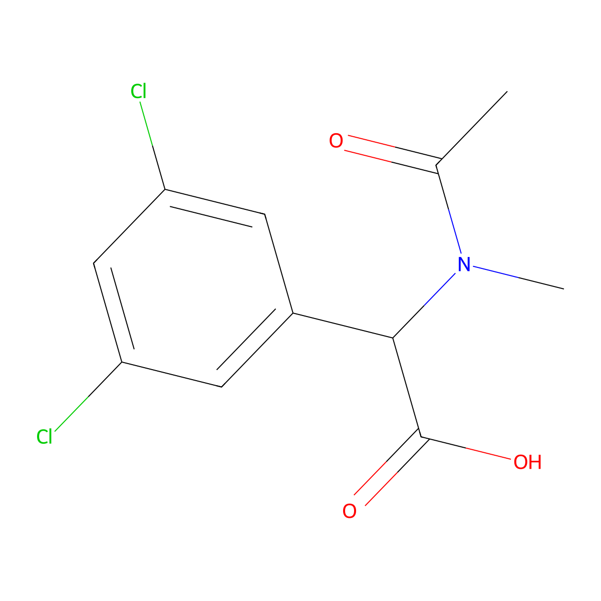 2-(3,5-dichlorophenyl)-2-(N-methylacetamido)acetic acid molecular structure, CAS 1404625-21-3
