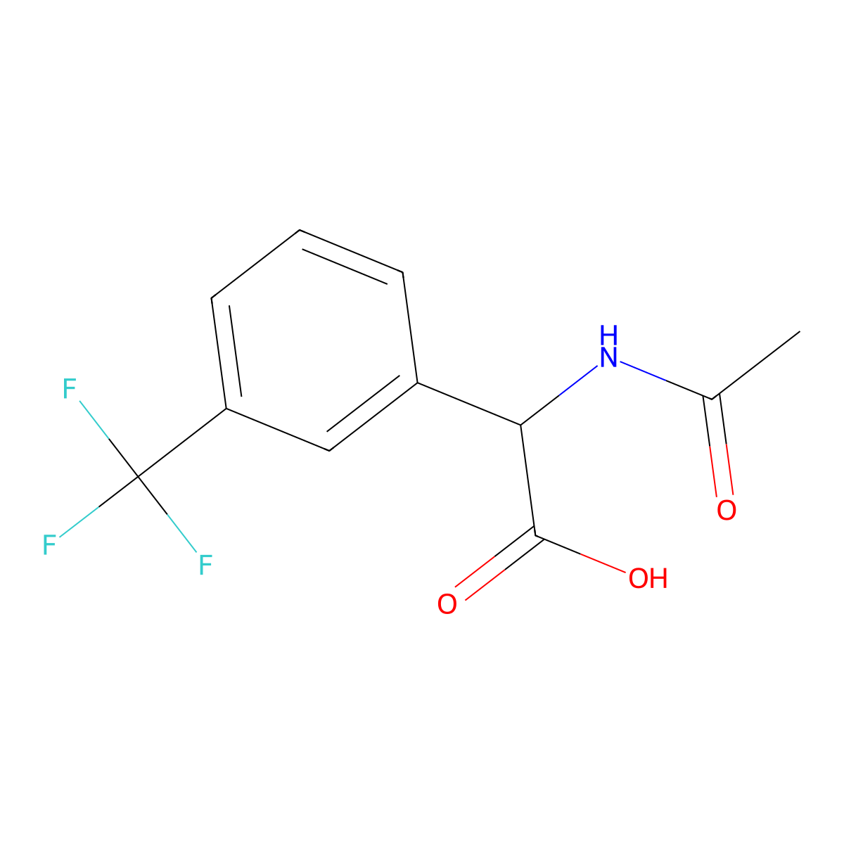2-Acetamido-2-[3-(trifluoromethyl)phenyl]acetic acid molecular structure, CAS 1404627-68-4