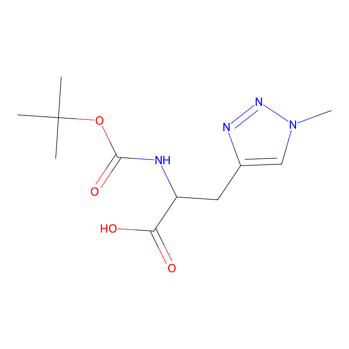 2-{[(tert-butoxy)carbonyl]amino}-3-(1-methyl-1H-1,2,3-triazol-4-yl)propanoic acid molecular structure, CAS 1404630-58-5