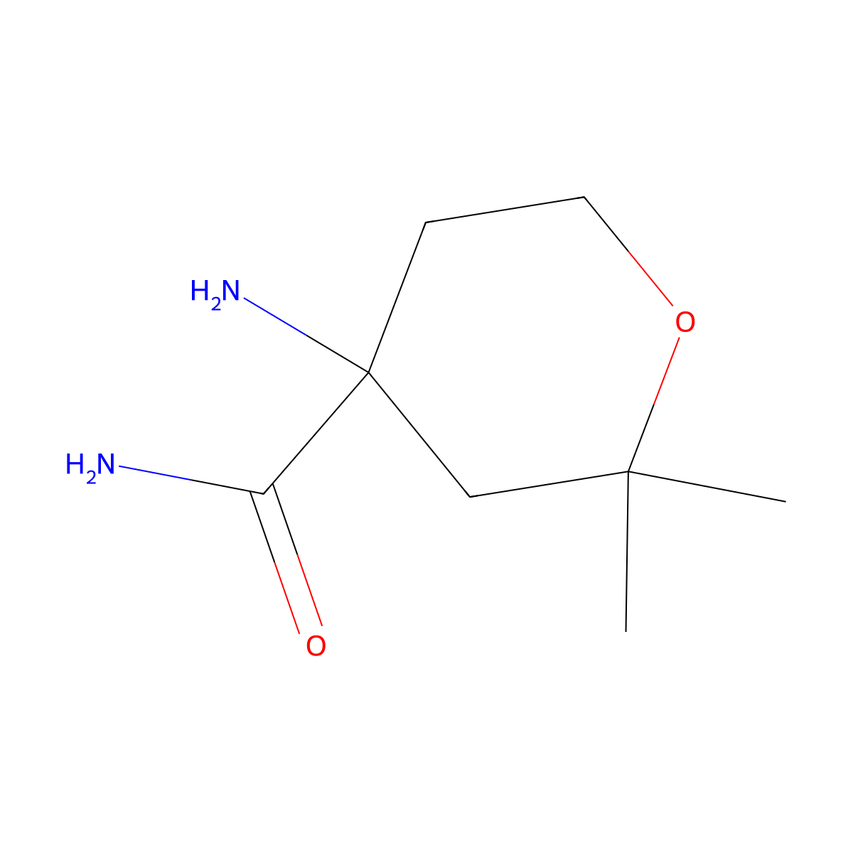 4-Amino-2,2-dimethyloxane-4-carboxamide molecular structure, CAS 1404633-87-9