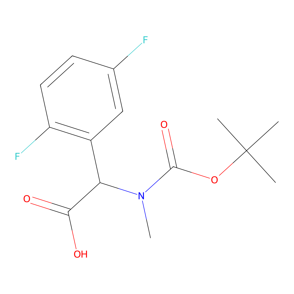 2-{[(Tert-butoxy)carbonyl](methyl)amino}-2-(2,5-difluorophenyl)aceticacid molecular structure, CAS 1404637-74-6