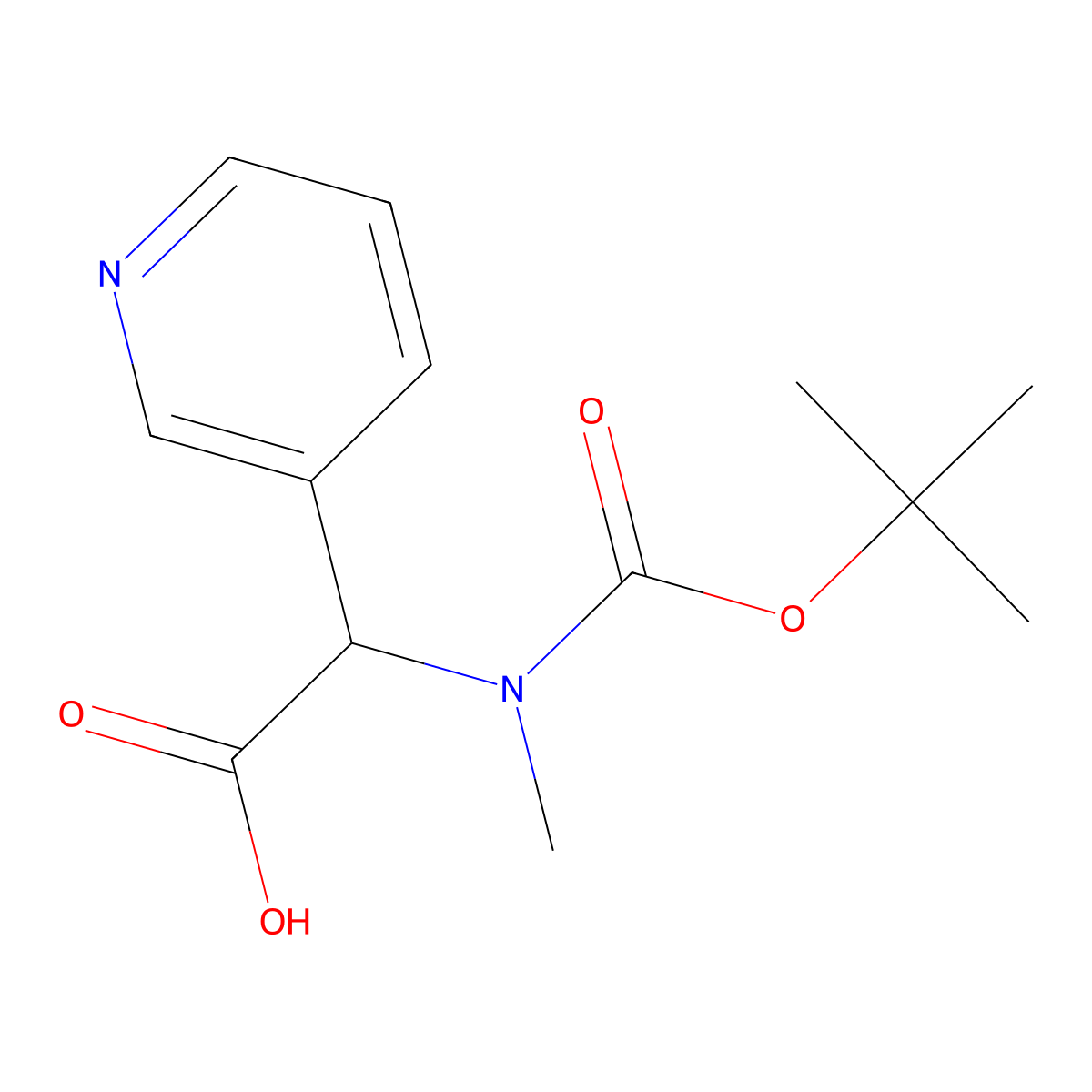 2-{[(Tert-butoxy)carbonyl](methyl)amino}-2-(pyridin-3-yl)aceticacid molecular structure, CAS 1404637-80-4