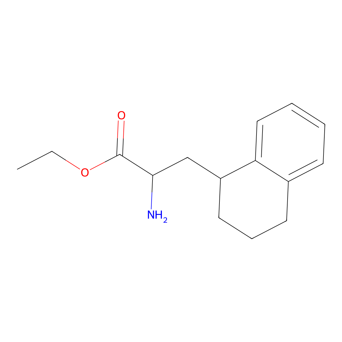 Ethyl 2-amino-3-(1,2,3,4-tetrahydronaphthalen-1-yl)propanoate molecular structure, CAS 1404638-45-4