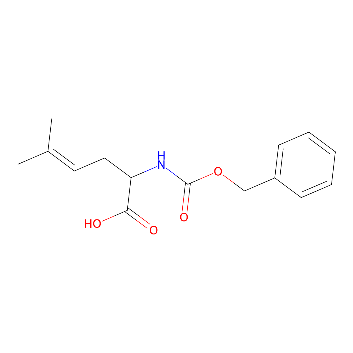2-{[(Benzyloxy)carbonyl]amino}-5-methylhex-4-enoic acid molecular structure, CAS 1404638-56-7