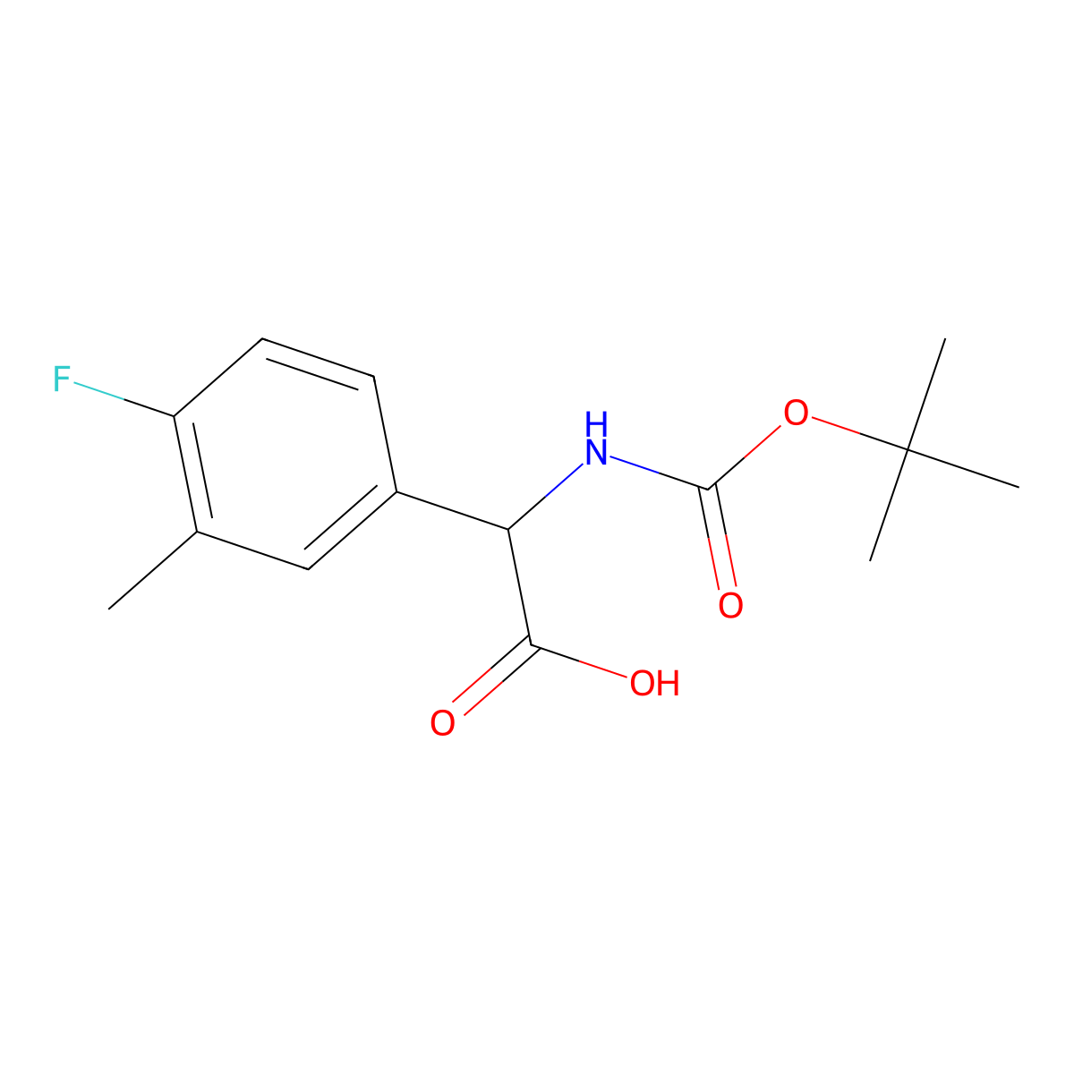 a-(Boc-amino)-4-fluoro-3-methylbenzeneacetic acid molecular structure, CAS 1404638-76-1