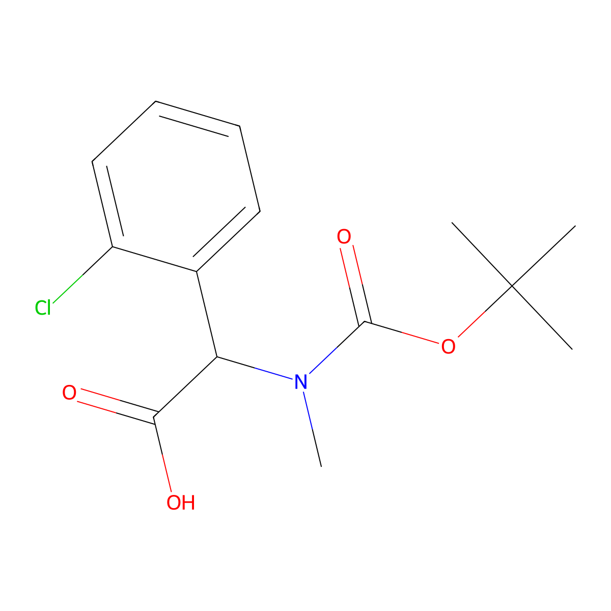 2-{[(Tert-butoxy)carbonyl](methyl)amino}-2-(2-chlorophenyl)acetic acid molecular structure, CAS 1404638-93-2