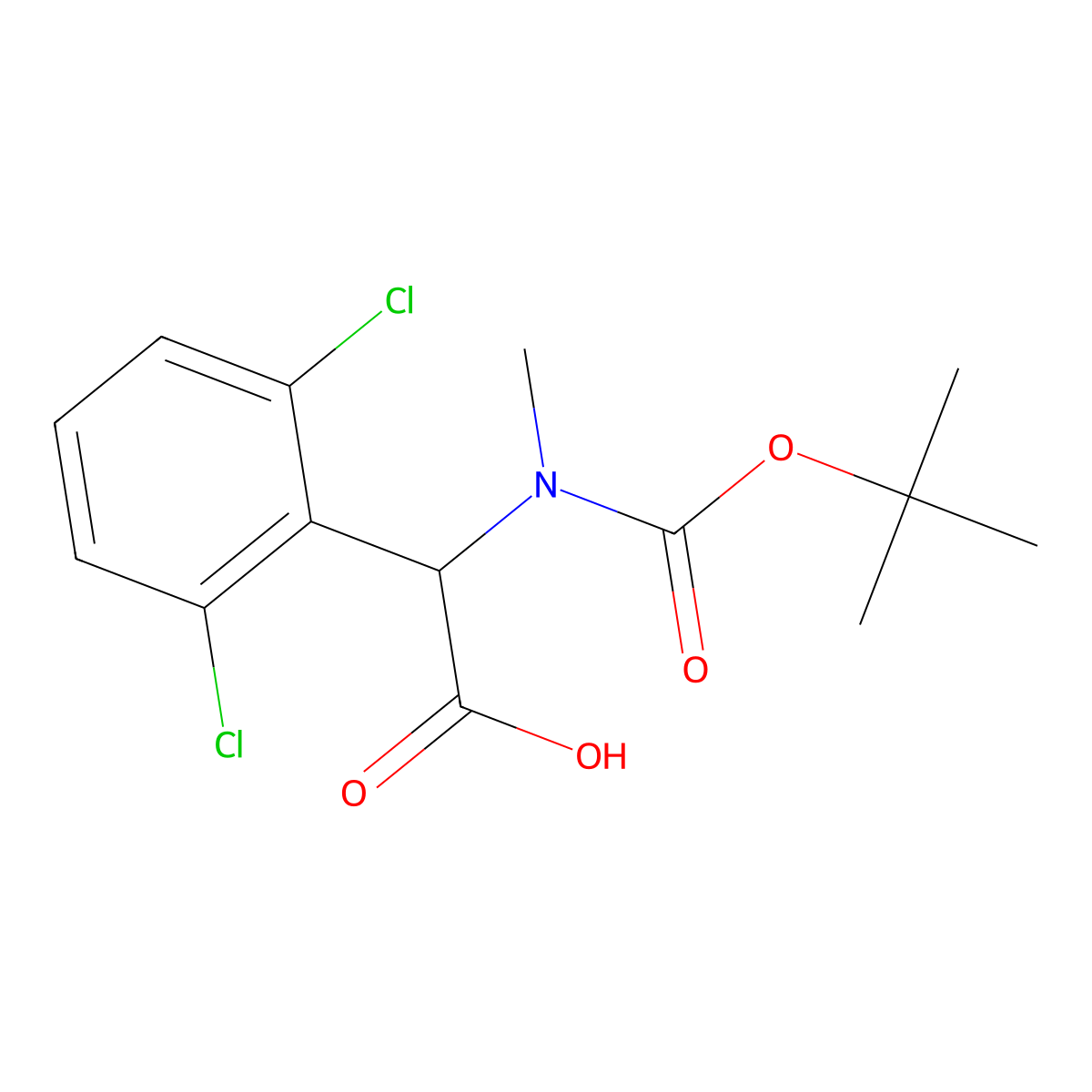 2-{[(Tert-butoxy)carbonyl](methyl)amino}-2-(2,6-dichlorophenyl)acetic acid molecular structure, CAS 1404639-15-1