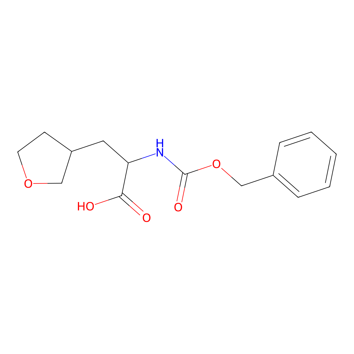 2-{[(Benzyloxy)carbonyl]amino}-3-(oxolan-3-yl)propanoic acid molecular structure, CAS 1404639-36-6