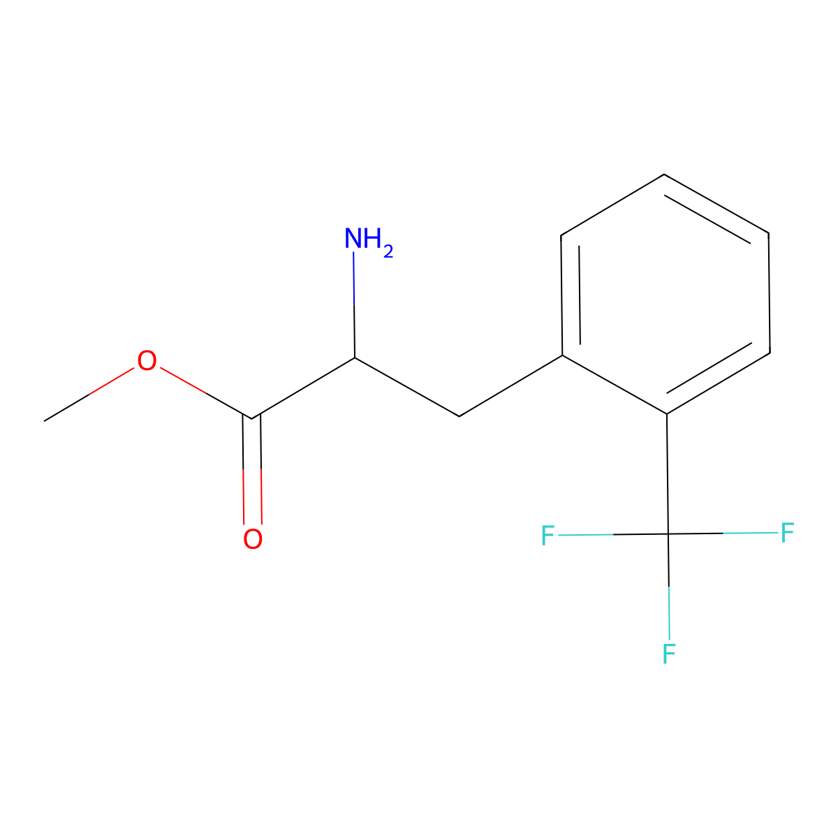 Methyl 2-amino-3-(2-(trifluoromethyl)phenyl)propanoate molecular structure, CAS 1404639-48-0