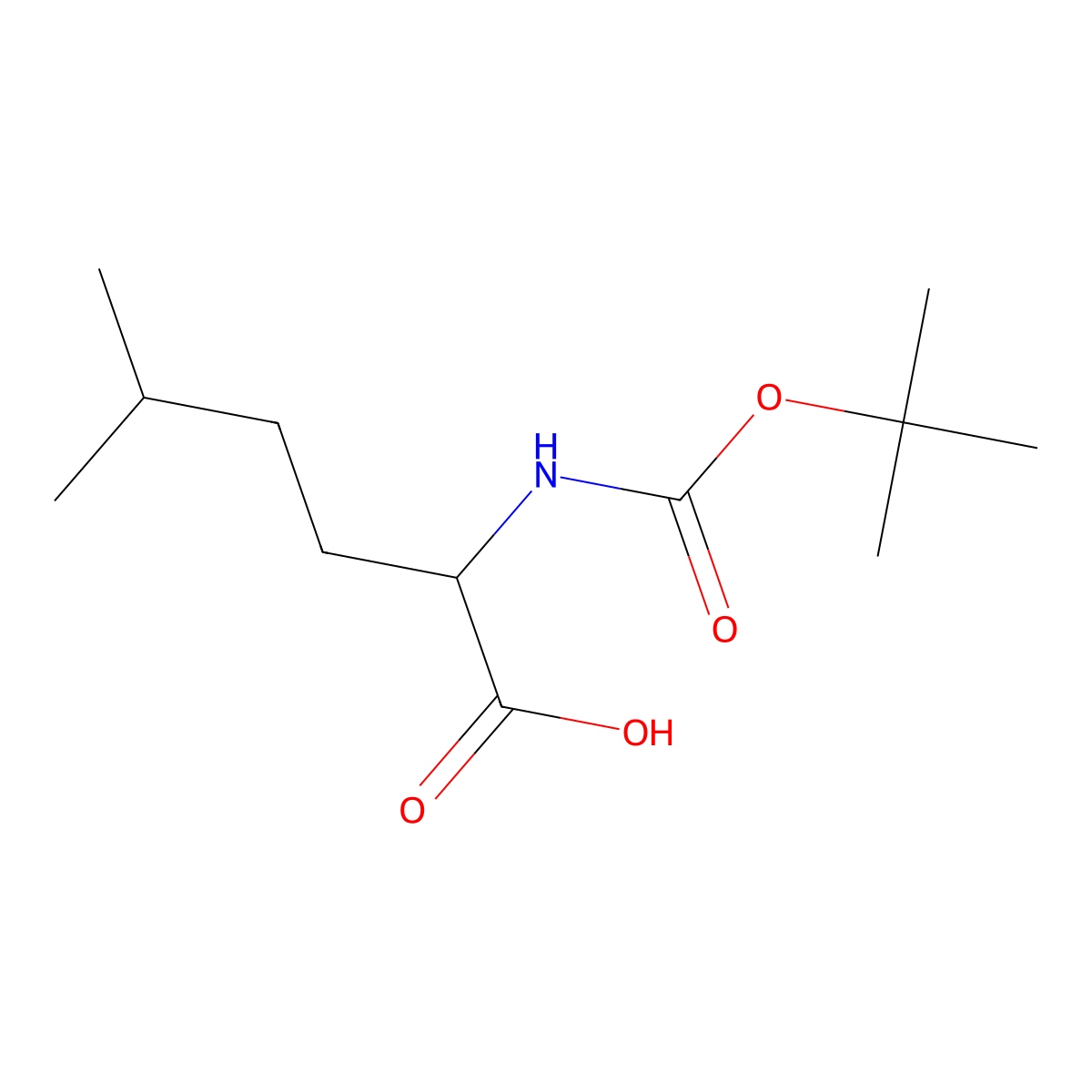 2-{[(Tert-butoxy)carbonyl]amino}-5-methylhexanoic acid molecular structure, CAS 1404643-29-3