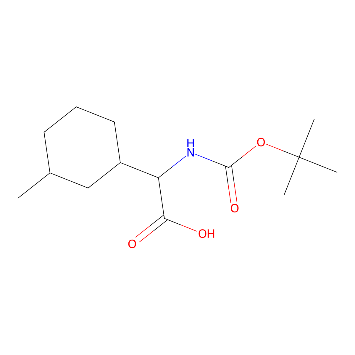 2-{[(Tert-butoxy)carbonyl]amino}-2-(3-methylcyclohexyl)acetic acid molecular structure, CAS 1404685-33-1