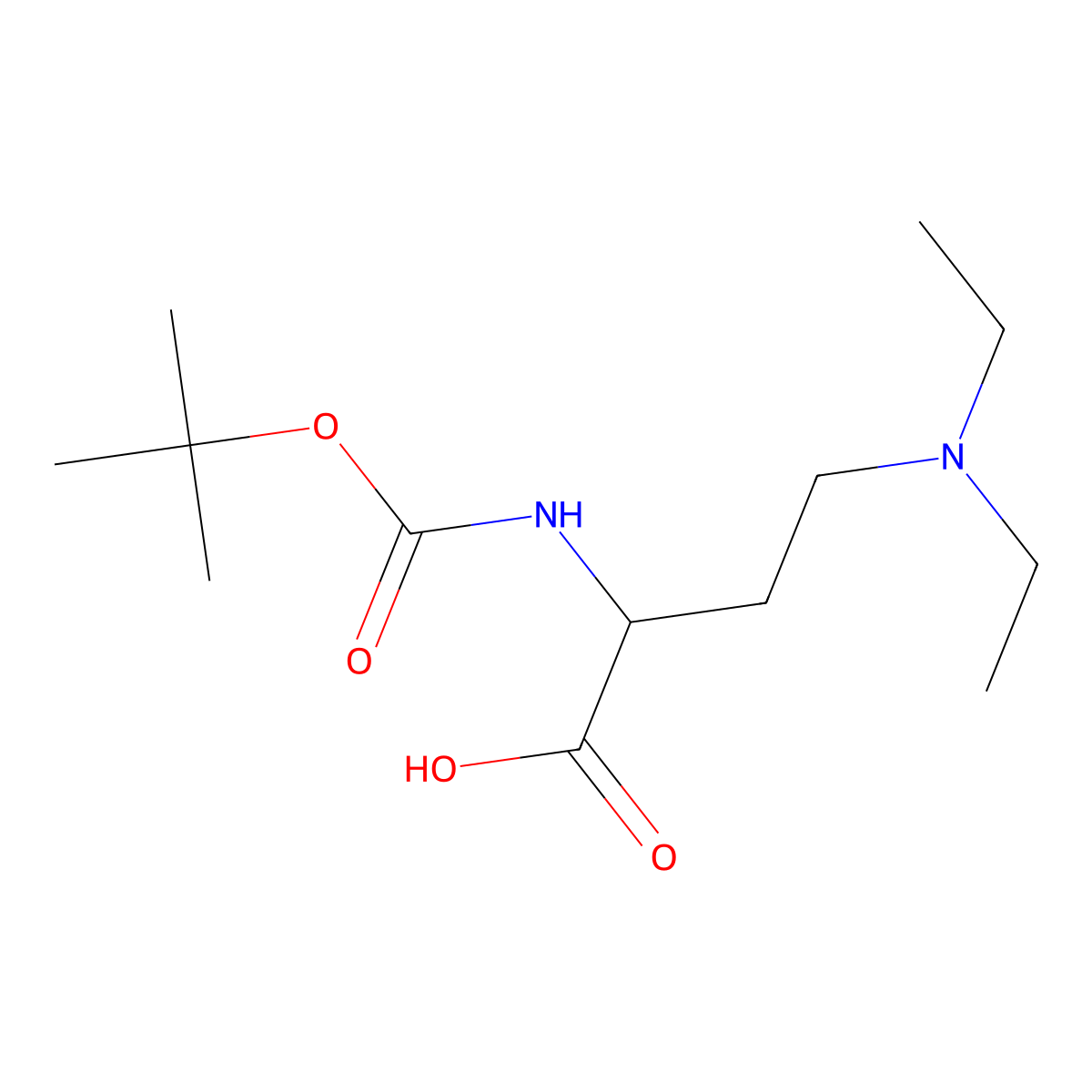 2-{[(Tert-butoxy)carbonyl]amino}-4-(diethylamino)butanoic acid molecular structure, CAS 1404688-53-4