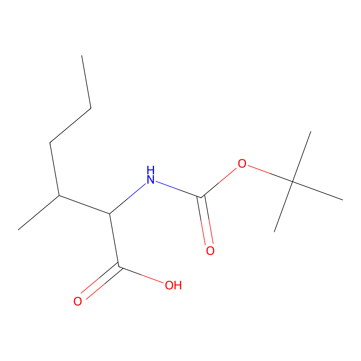 2-{[(Tert-butoxy)carbonyl]amino}-3-methylhexanoic acid molecular structure, CAS 1404689-48-0