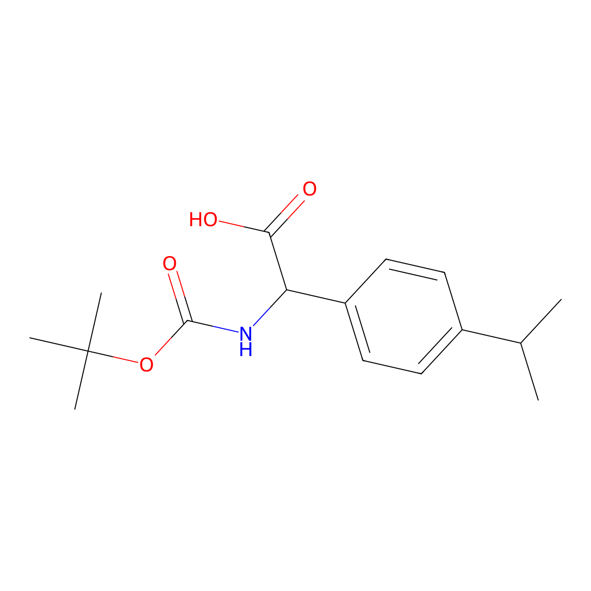 2-{[(Tert-butoxy)carbonyl]amino}-2-[4-(propan-2-yl)phenyl]acetic acid molecular structure, CAS 1404689-53-7