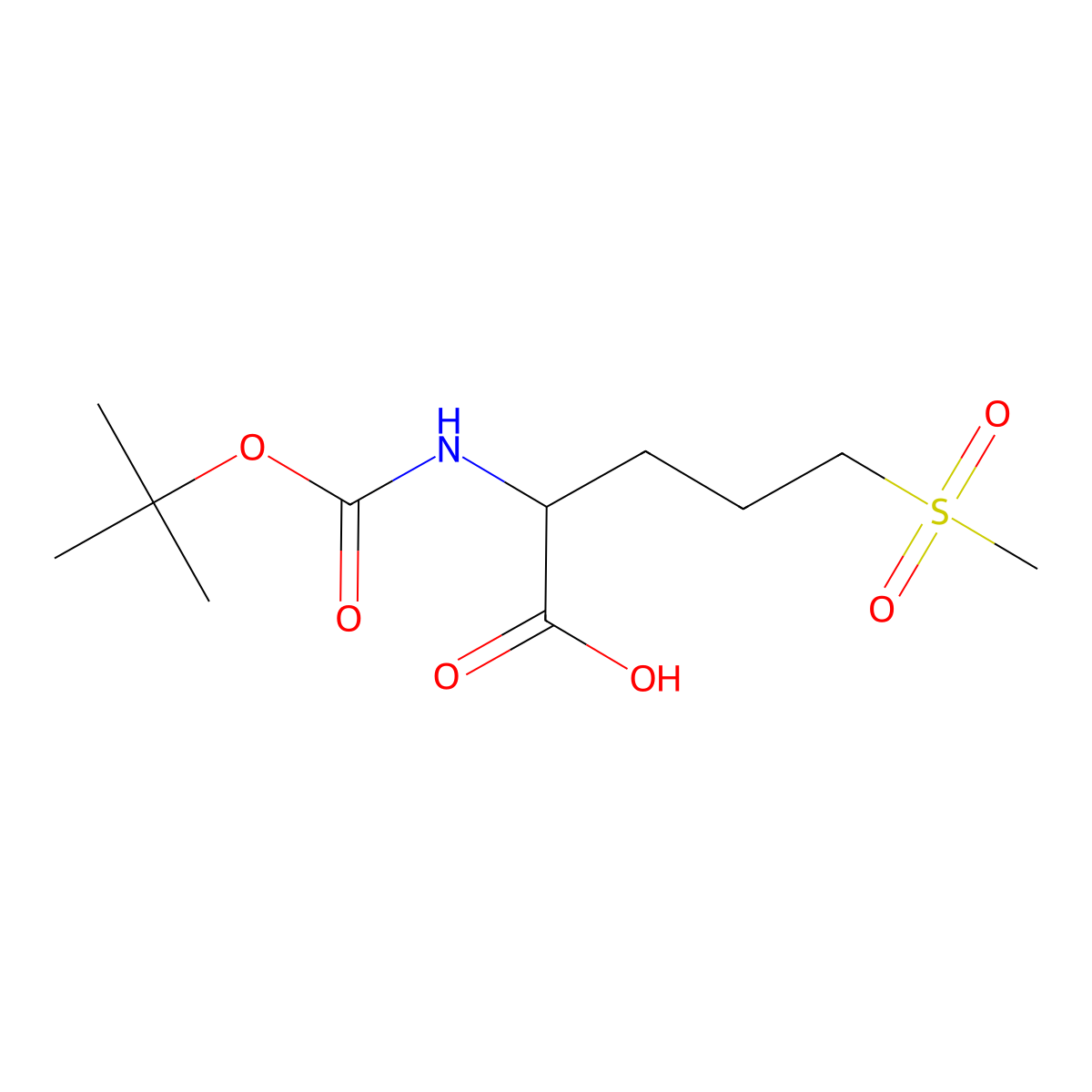 2-{[(Tert-butoxy)carbonyl]amino}-5-methanesulfonylpentanoic acid molecular structure, CAS 1404705-93-6