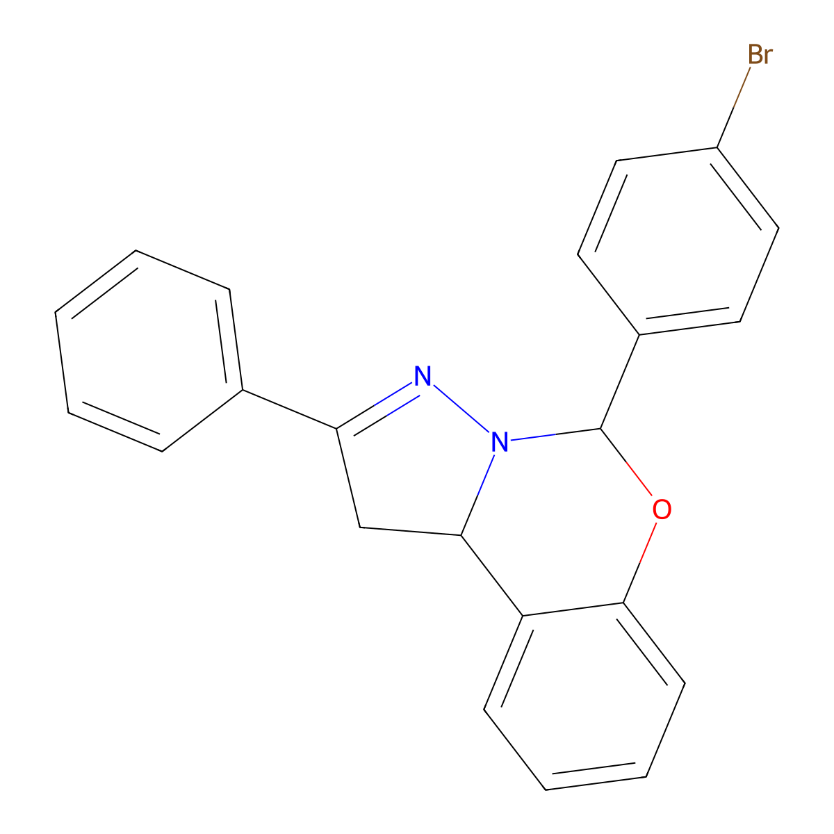 5-(4-Bromophenyl)-2-phenyl-1,10b-dihydropyrazolo[1,5-c][1,3]benzoxazine molecular structure, CAS 140472-93-1