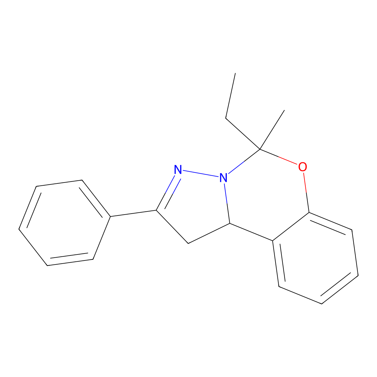 5-Ethyl-5-methyl-2-phenyl-1,10b-dihydropyrazolo[1,5-c][1,3]benzoxazine molecular structure, CAS 140473-04-7