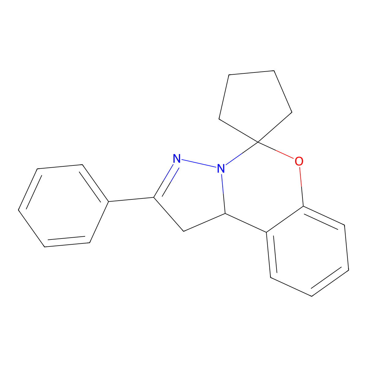 2'-Phenyl-1',10b'-dihydrospiro[cyclopentane-1,5'-pyrazolo[1,5-c][1,3]benzoxazine] molecular structure, CAS 140473-07-0