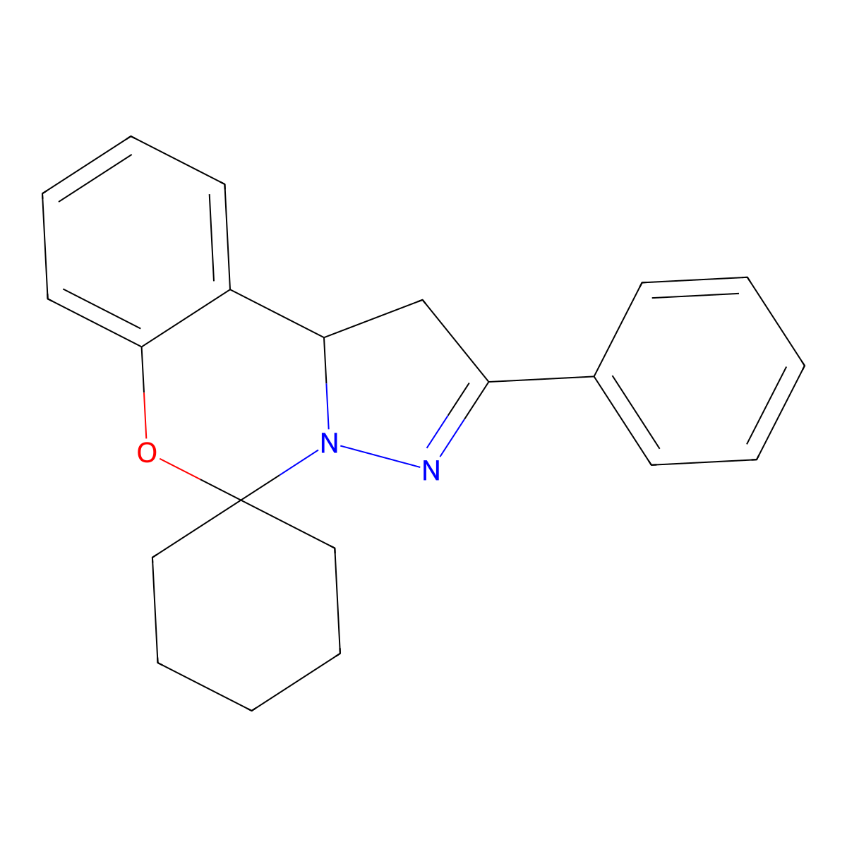 2'-Phenyl-1',10b'-dihydrospiro[cyclohexane-1,5'-pyrazolo[1,5-c][1,3]benzoxazine] molecular structure, CAS 140473-08-1