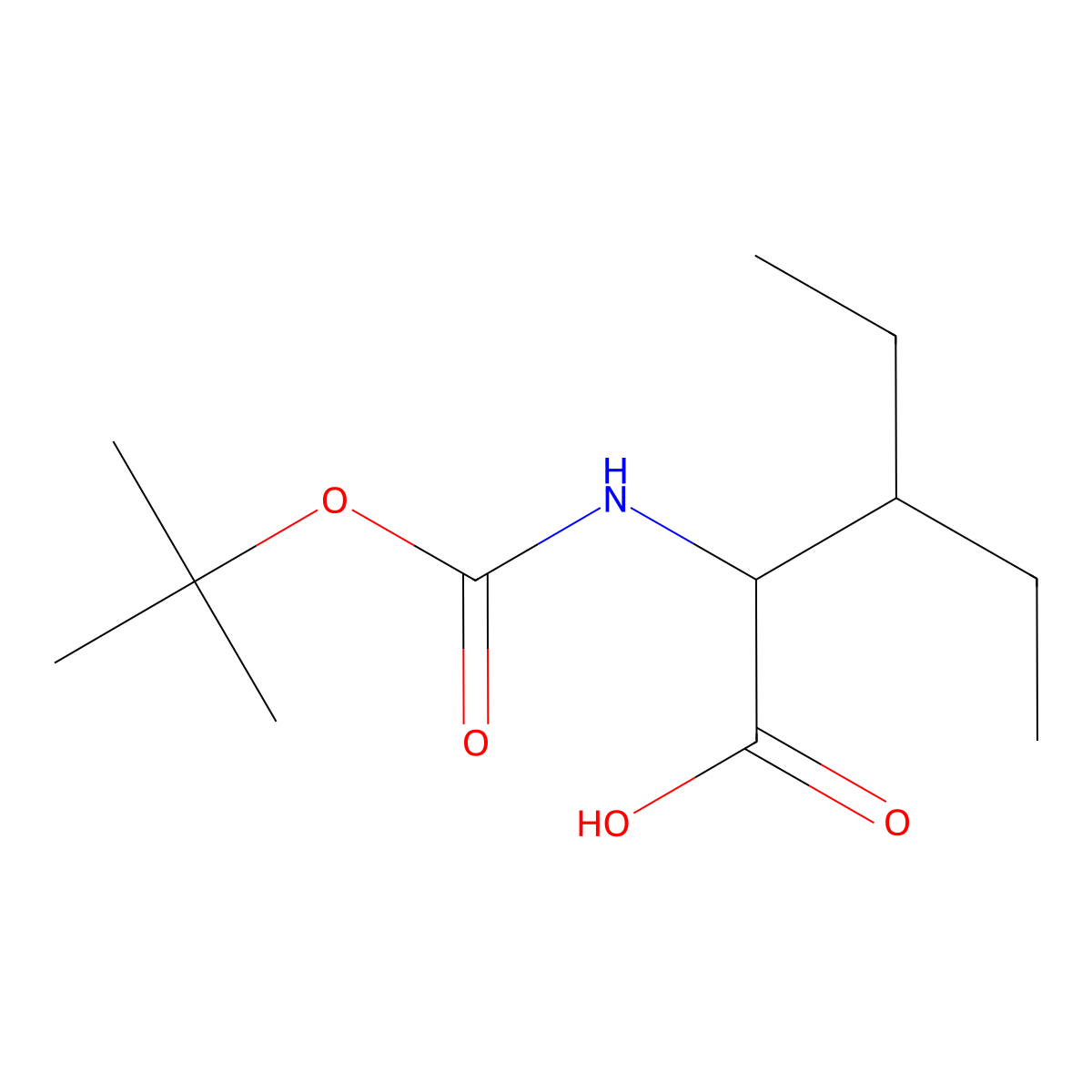 2-{[(Tert-butoxy)carbonyl]amino}-3-ethylpentanoic acid molecular structure, CAS 1404735-94-9