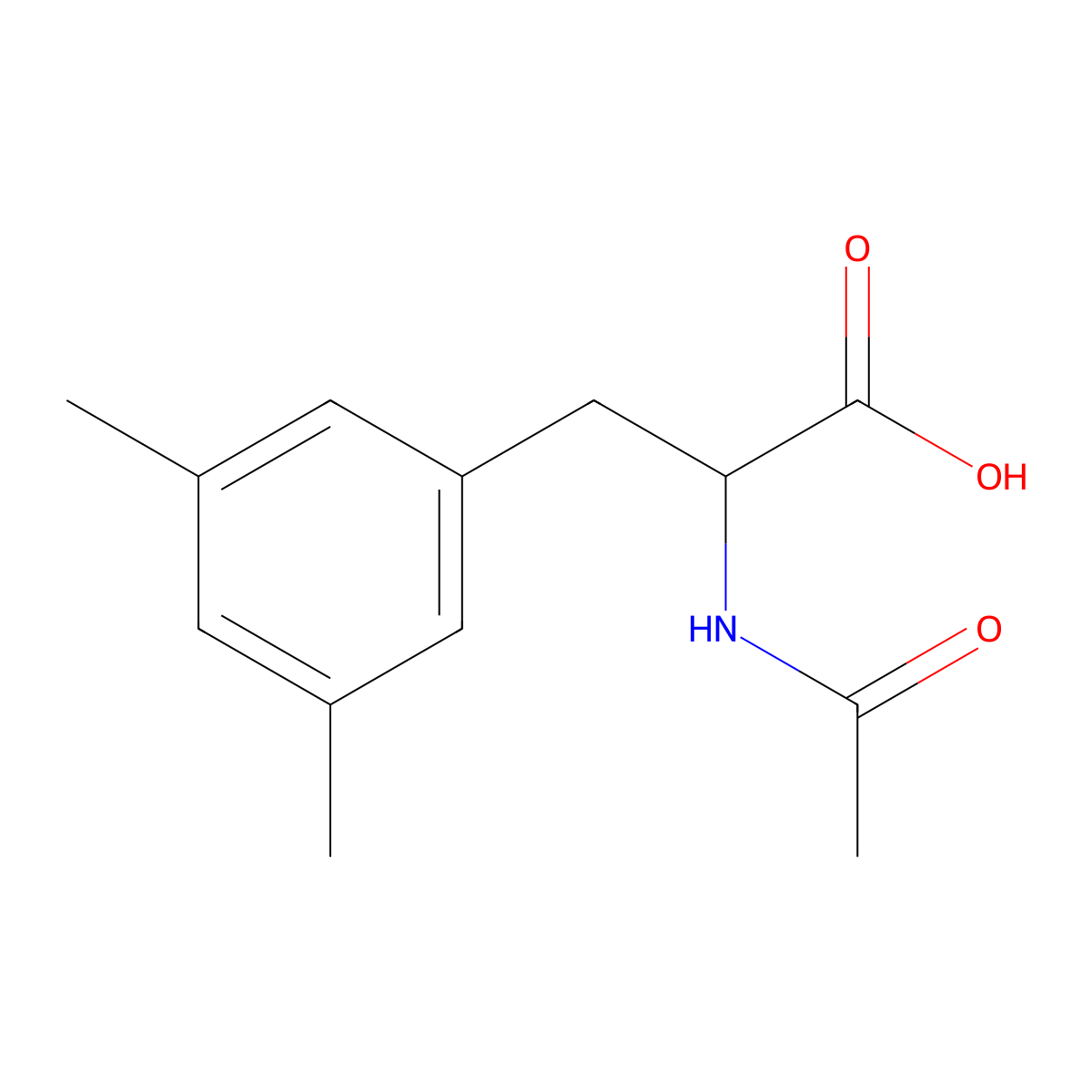 3-(3,5-Dimethylphenyl)-2-acetamidopropanoic acid molecular structure, CAS 1404736-08-8