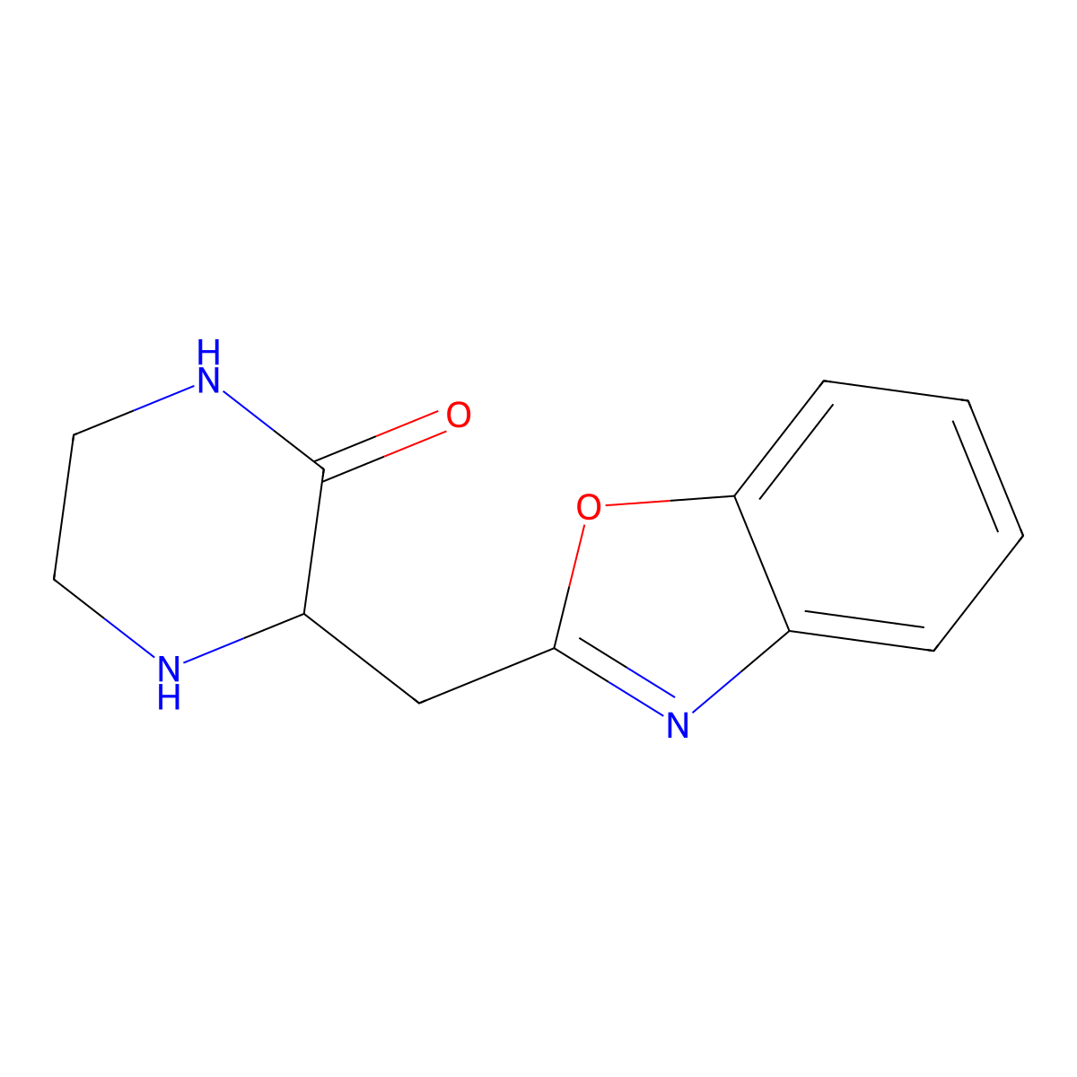 3-(1,3-Benzoxazol-2-ylmethyl)piperazin-2-one molecular structure, CAS 1404752-63-1