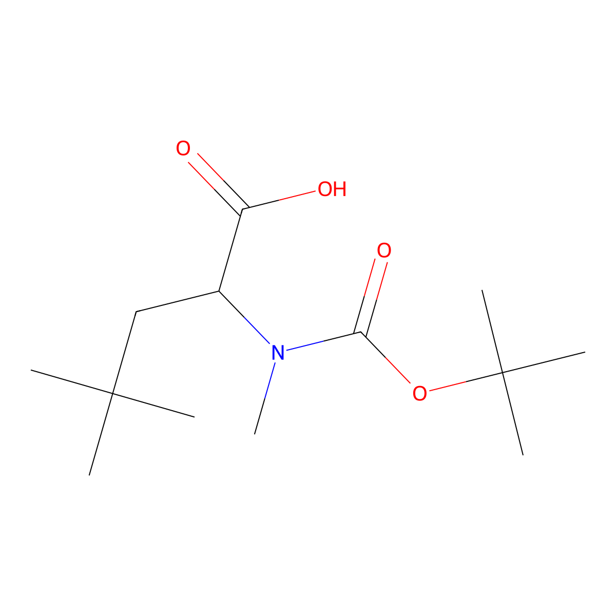 2-{[(Tert-butoxy)carbonyl](methyl)amino}-4,4-dimethylpentanoic acid molecular structure, CAS 1404754-06-8