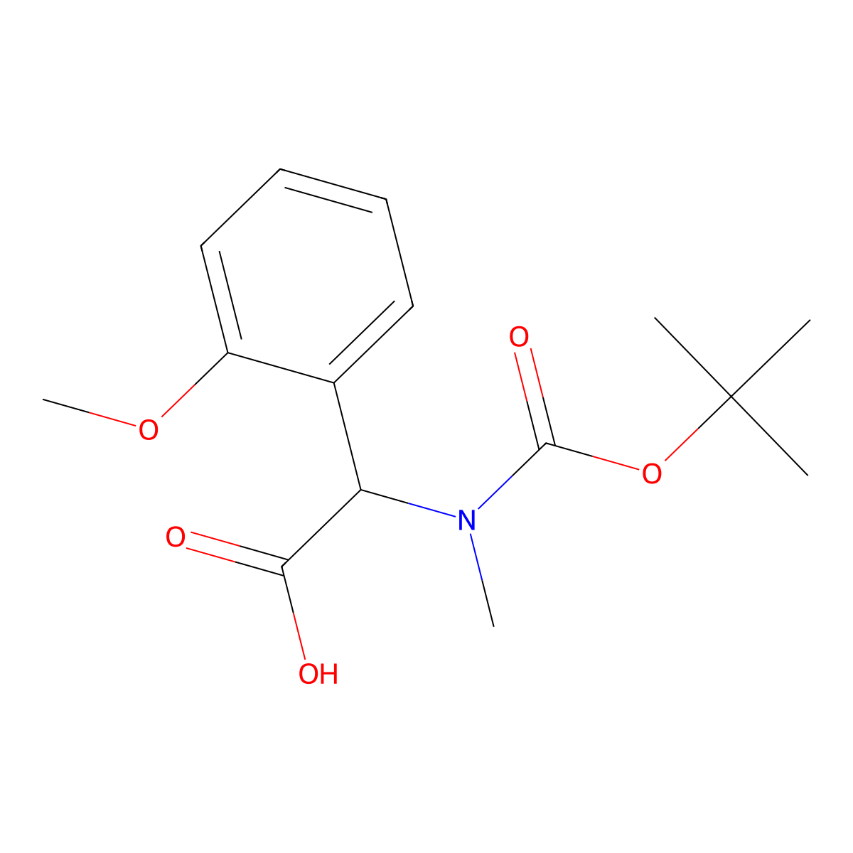 2-{[(Tert-butoxy)carbonyl](methyl)amino}-2-(2-methoxyphenyl)acetic acid molecular structure, CAS 1404754-12-6