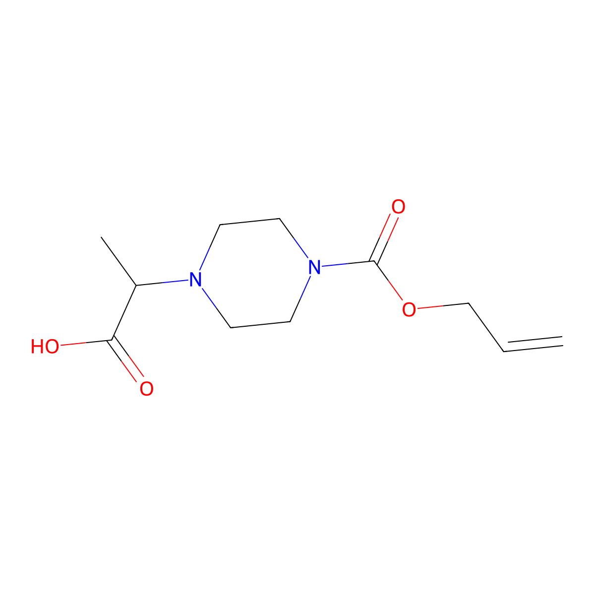 2-{4-[(Prop-2-en-1-yloxy)carbonyl]piperazin-1-yl}propanoic acid molecular structure, CAS 1404759-31-4