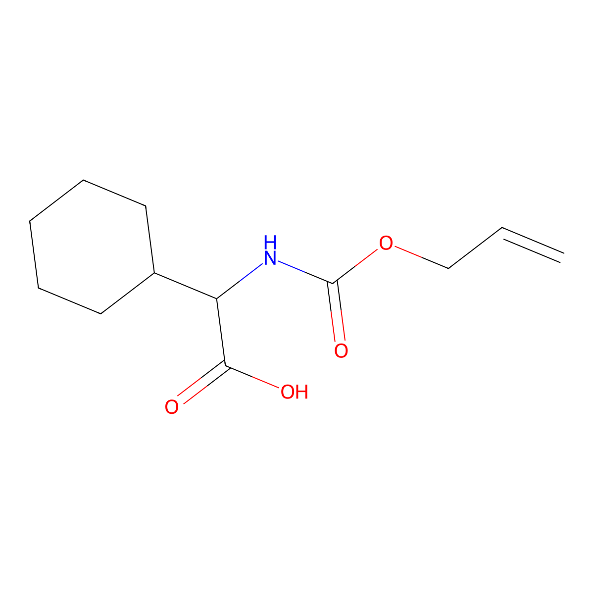2-Cyclohexyl-2-{[(prop-2-en-1-yloxy)carbonyl]amino}acetic acid molecular structure, CAS 1404761-31-4