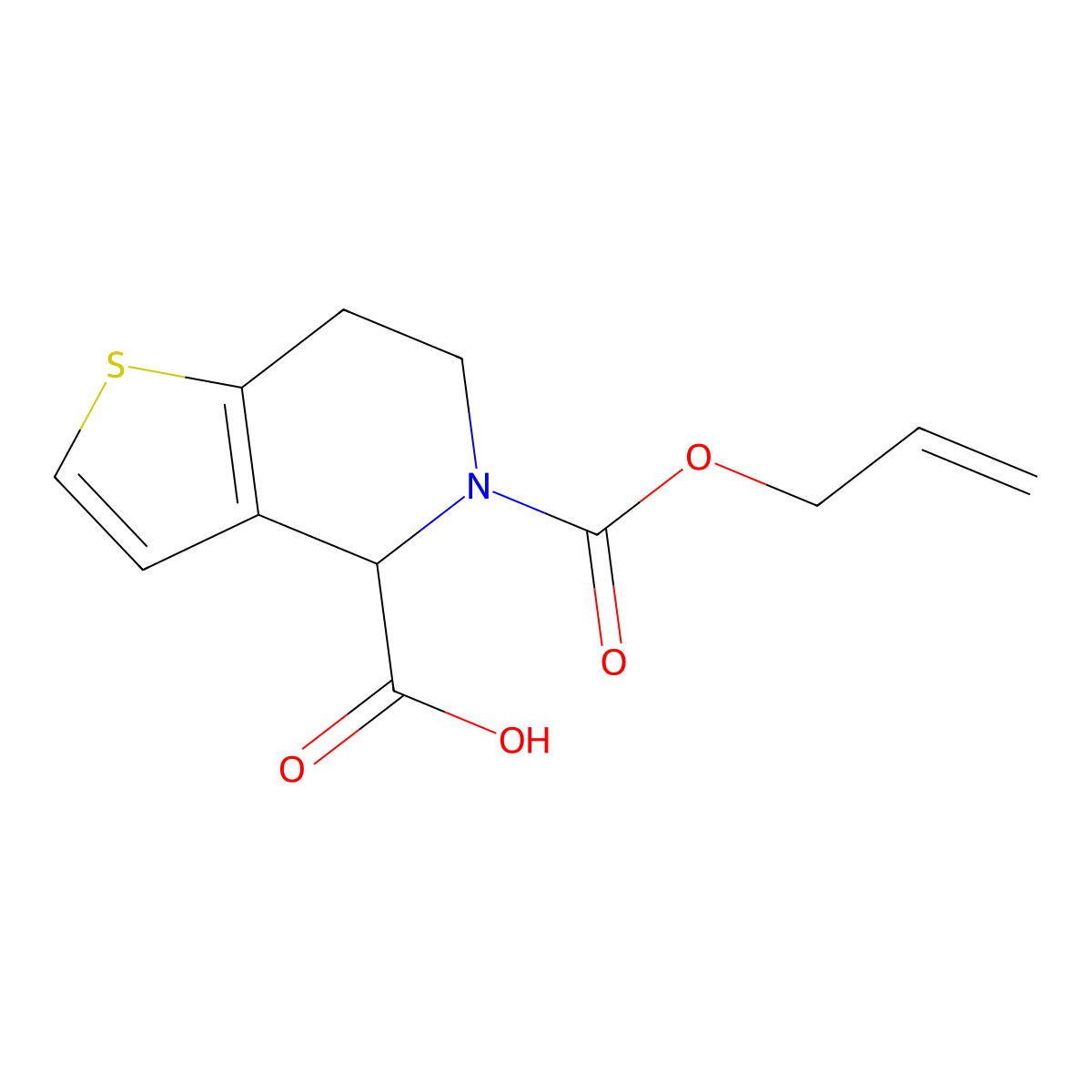 5-[(prop-2-en-1-yloxy)carbonyl]-4H,5H,6H,7H-thieno[3,2-c]pyridine-4-carboxylic acid molecular structure, CAS 1404761-33-6