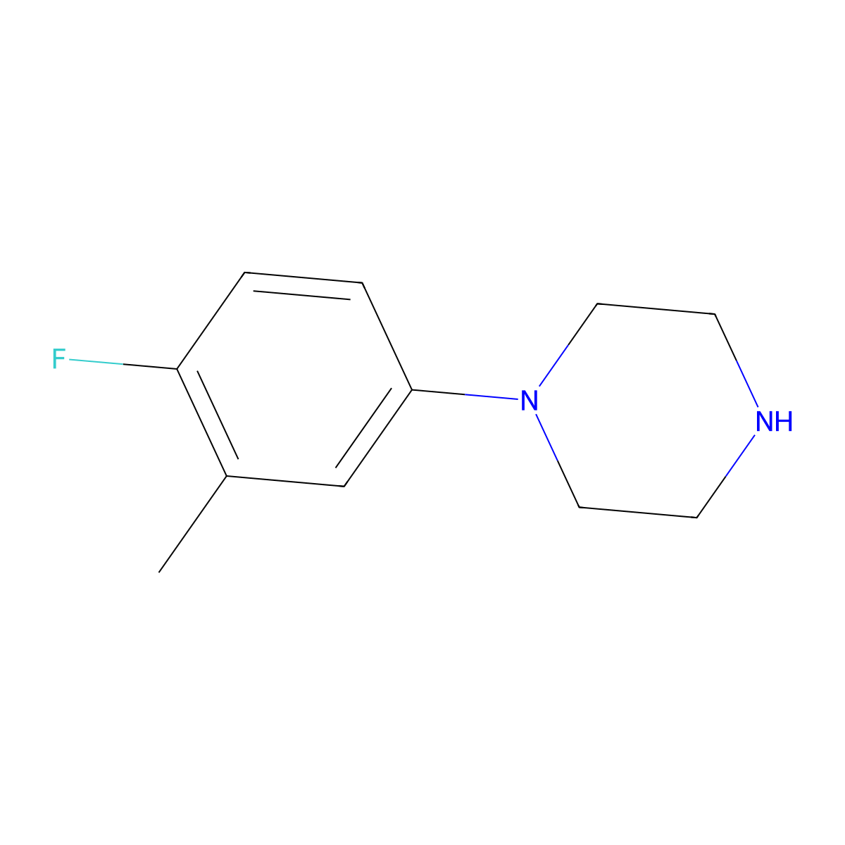 1-(4-Fluoro-3-methylphenyl)piperazine molecular structure, CAS 140479-05-6