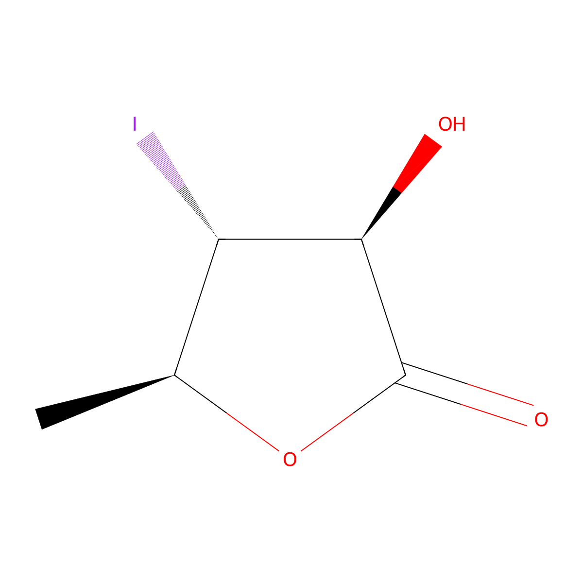 3-hydroxy-4-iodo-5-methyldihydrofuran-2(3H)-one molecular structure, CAS 140479-79-4
