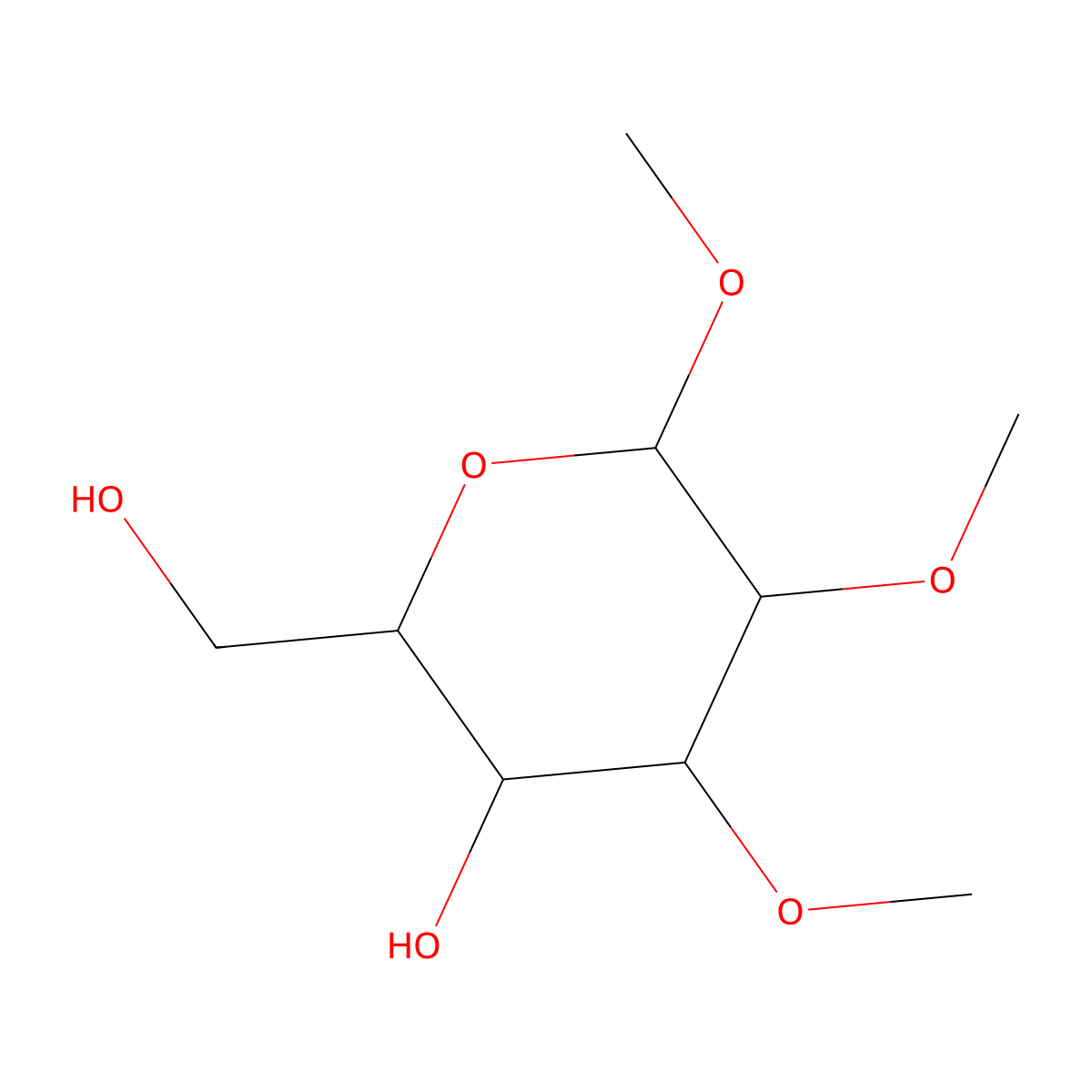 methyl 2,3-di-O-methyl-alpha-D-glucopyranoside molecular structure, CAS 14048-30-7