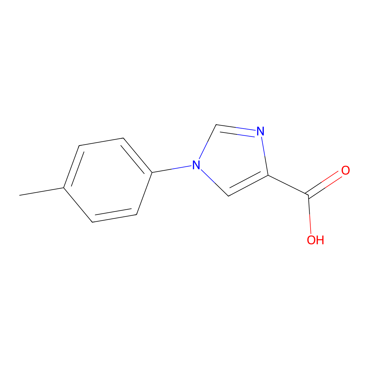 1-(p-Tolyl)-1H-imidazole-4-carboxylic acid molecular structure, CAS 14048-60-3