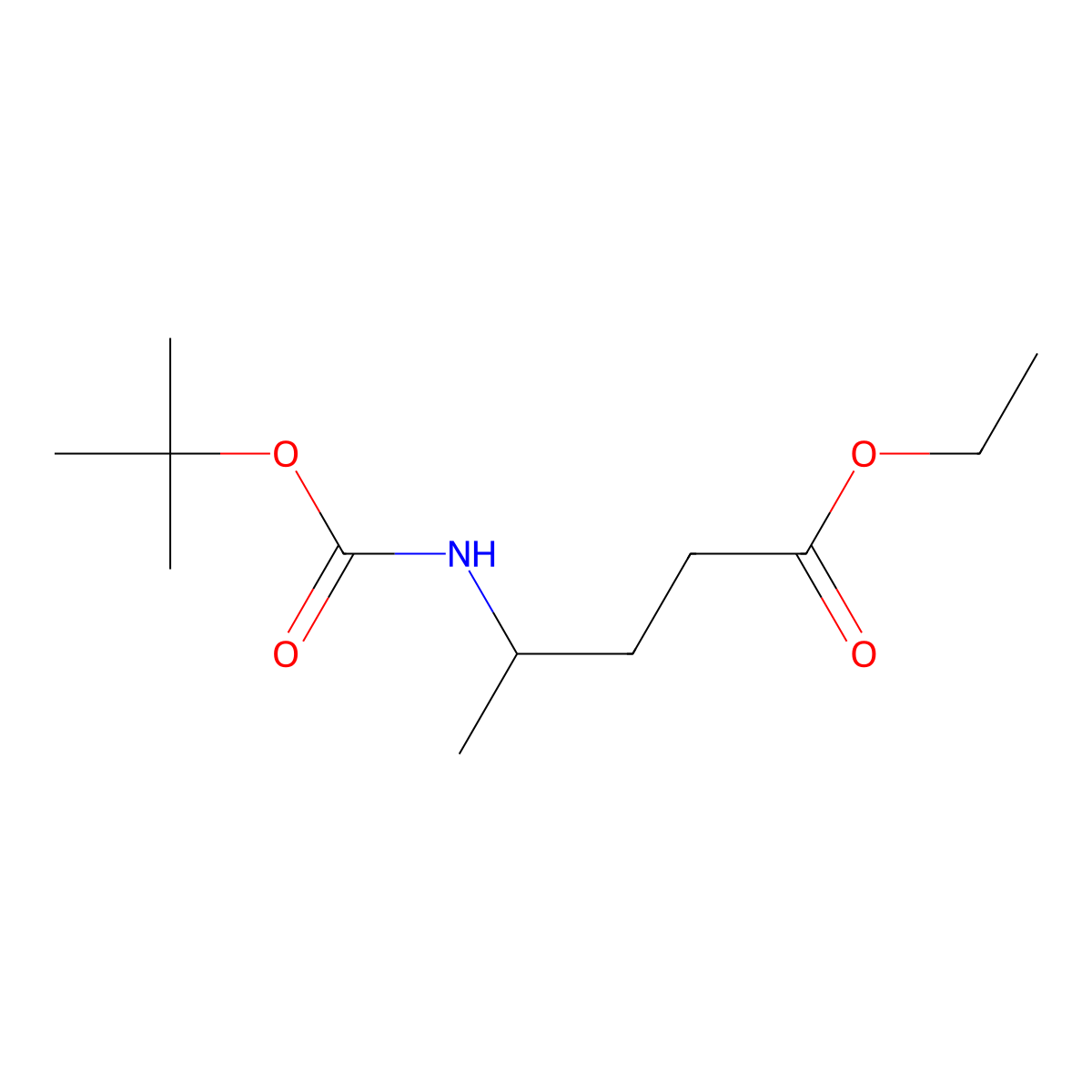 (S)-Ethyl 4-((tert-butoxycarbonyl)amino)pentanoate molecular structure, CAS 140480-23-5