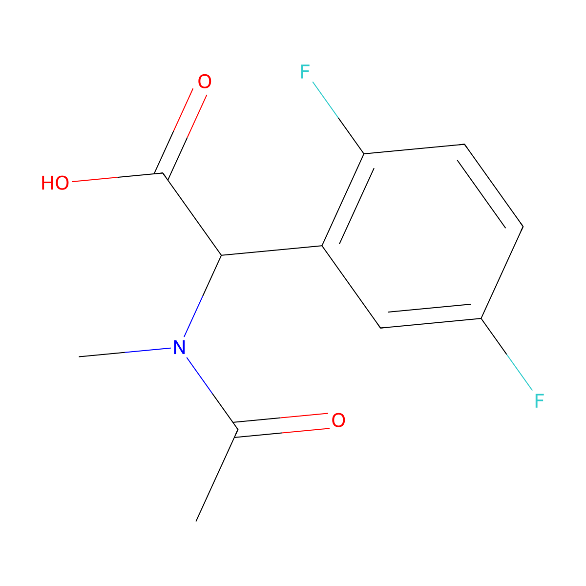 2-(2,5-difluorophenyl)-2-(N-methylacetamido)acetic acid molecular structure, CAS 1404801-16-6