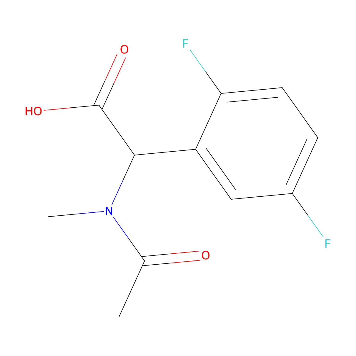 2-(2,5-difluorophenyl)-2-(N-methylacetamido)acetic acid molecular structure, CAS 1404801-16-6